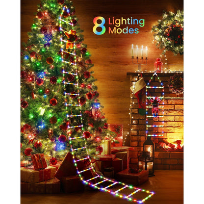 TLOPA® LED Christmas Ladder Decoration Lights with Santa Claus