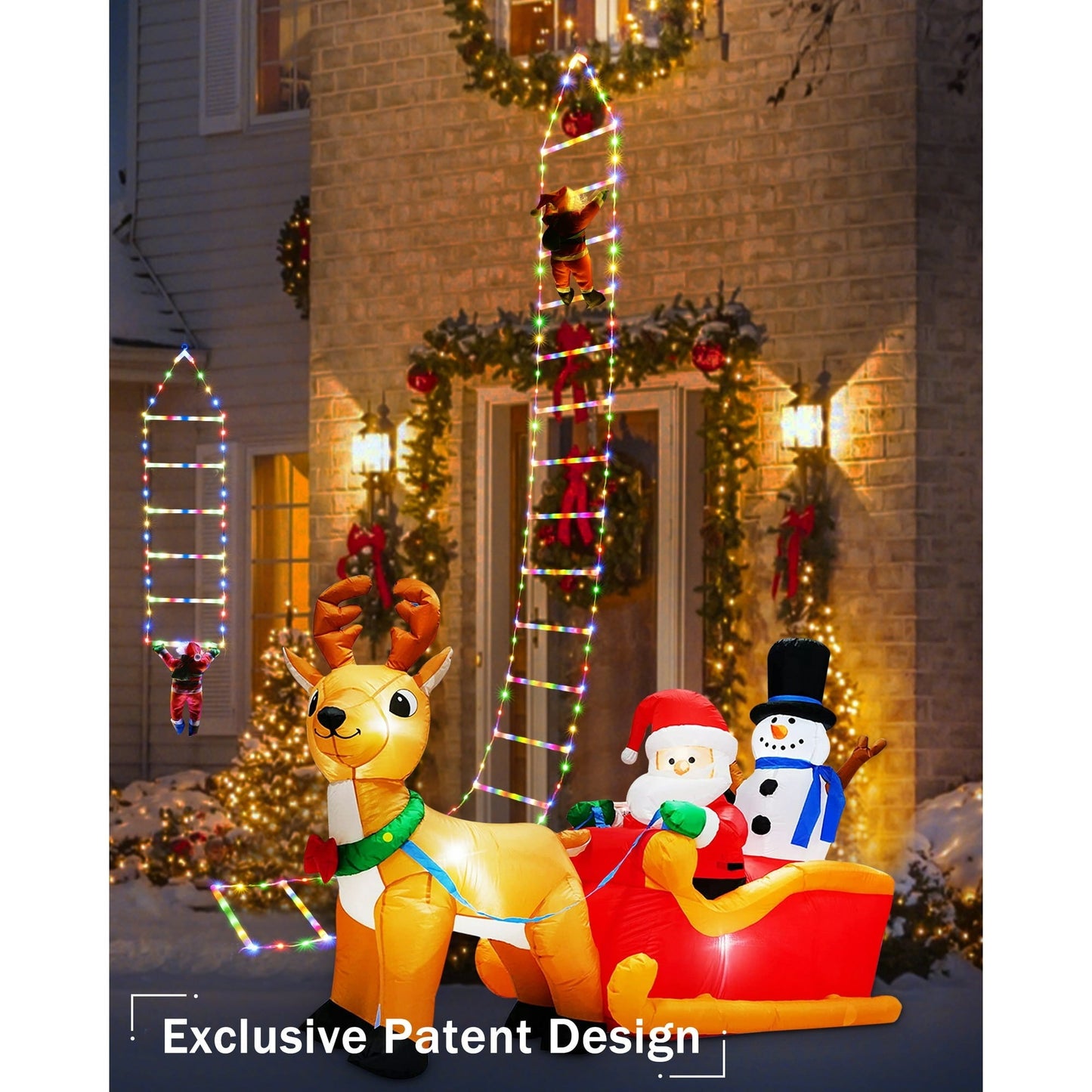 TLOPA® LED Christmas Ladder Decoration Lights with Santa Claus