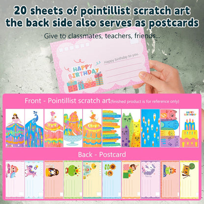 20Pcs DIY Rainbow Scratch Art