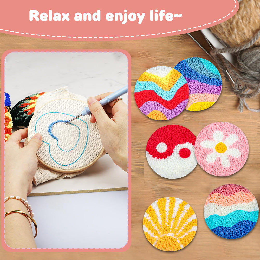 Fruit Punch Needle Coasters Kits 6 Pack