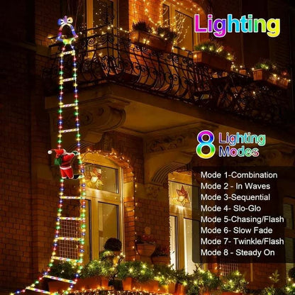 TLOPA® LED Christmas Ladder Decoration Lights with Santa Claus