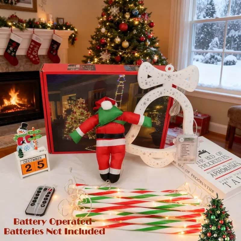 TLOPA® LED Christmas Ladder Decoration Lights with Santa Claus