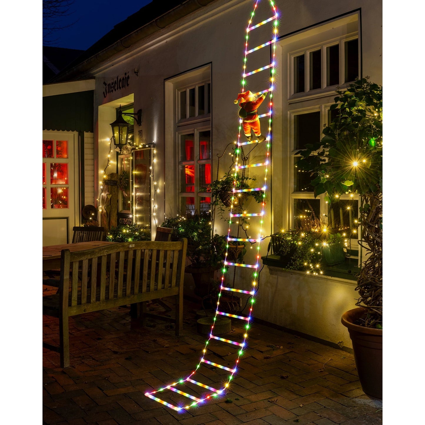 TLOPA® LED Christmas Ladder Decoration Lights with Santa Claus