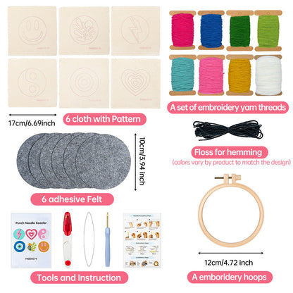 Fruit Punch Needle Coasters Kits 6 Pack